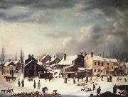 Francis Guy Winter Scene in Brooklyn oil